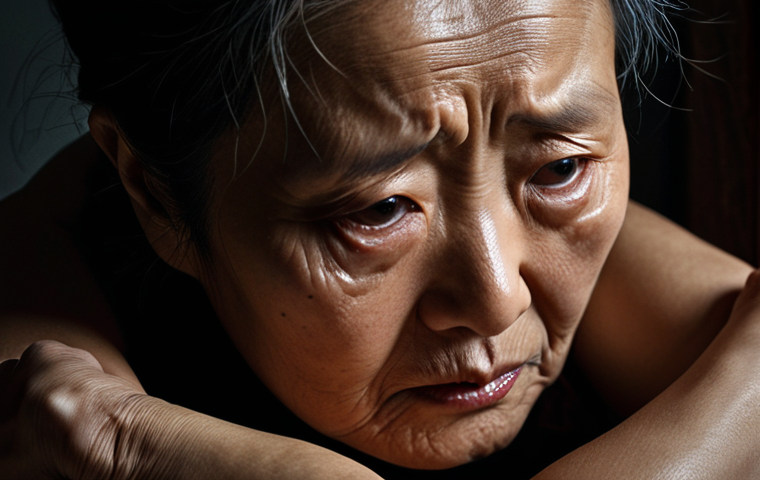 **Image Prompt 1: The Toxic Embrace of Motherly Love**
A close-up, intense portrait of an older Korean woman's face, her eyes showing a complex mix of fierce protectiveness and profound anguish. Her hands are gently cupped, but the shadows around them suggest a suffocating grip. The lighting is dramatic, highlighting the dichotomy of love and despair, with elements subtly hinting at the darker, consuming aspect of maternal devotion.