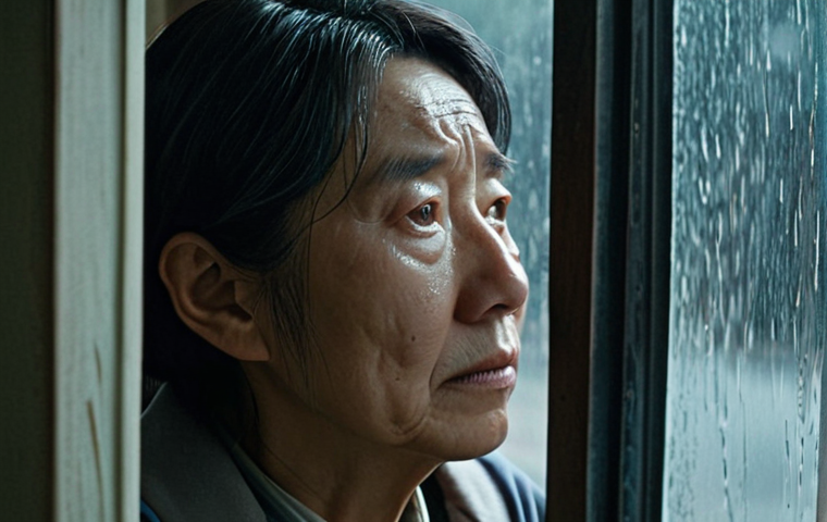 **Prompt 1:** A poignant and authentic cinematic portrait in the style of Korean independent cinema, featuring a character (e.g., a contemplative elder or a pensive young adult) in a humble, rain-kissed Seoul street or a modest apartment interior. The focus is on natural light illuminating subtle facial expressions that convey deep, complex emotions such as quiet solitude, profound introspection, or resilient hope amidst everyday life. The scene should feel raw, unvarnished, and deeply human, emphasizing emotional truth over grand spectacle, with a muted, realistic color palette and a contemplative, intimate atmosphere.