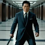 올드보이  촬영 비화와 명장면 - **Corridor of Vengeance**
    "A powerfully built East Asian man in his 40s, with a rugged, determin...